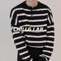 CHILLG LAB เสื้อสเวตเตอร์ผู้ชายลายปุ่มคอกลมฤดูใบไม้ผลิและฤดูใบไม้ร่วงเวอร์ชั่นเกาหลีทุกคู่หล่ออินเสื้อสเวตเตอร์ลำลอง