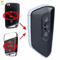 KEYECU Uncut HU162 Modified Remote Key Shell Case 3 Buttons for VW MQB Golf MK8 Polo Tiguan Skoda Superb Octavia SEAT Leon Ibiza