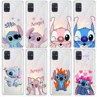 [CNIU digital accessories] Disney Stitch Lilo คู่โทรศัพท์กรณีสำหรับ Samsung Galaxy A73 A53 A33 A72 A52 A12 A71 A51 A21S 4G 5G เปลือกซิลิโคนโปร่งใส