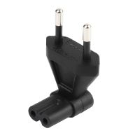 【lz】♗✑▫  Europeu 2 pinos para iec 320 c7 90 graus ângulo adaptador ac plugue de conversão ac da ue ue para iec320 c7 conversão plug