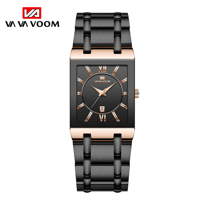 2021new-fashion-business-men-watches-rectangular-design-black-surface-silver-belt-stainless-steel-waterproof-calendar-men-watch