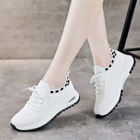 Women New White Sneakers Fashion Breathable Sports Mesh Versatile Walking Flying Woven No-slip Ladies Sneakers Zapatos Mujer