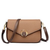 CIFbuy 2023 New Genuine Leather Womens Bag Cow Leather Women Bags Buckle Square Shoulder Bag Small Crossbody Bags Cover Elegant Messenger Bag