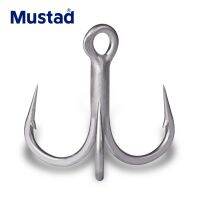 Mustad 36328NP-DS ดั้งเดิมตะขอตกปลา7X แข็งแรงสามทะเลเหล็กกล้าคาร์บอนสูง3ตัวตะขอตกปลา