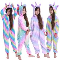 เด็กคริสต์มาสชุดนอนขนแกะ Onesie สาวยูนิคอร์น Pijamas สัตว์ Onesie ชุดนอนแพนด้าชุดนอน Kigurumi ยูนิคอร์นชุดนอน