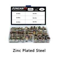 ชุด Zonsanta120pcs 304ผสมน็อตหมุดย้ำสแตนเลส M3 M4 M8 M6 M10น๊อตเหล็กคาร์บอนหัวแบนชุดน็อตเกลียวฝัง