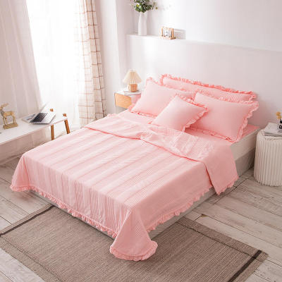 Bonenjoy 1 pc Mattress Pad Korean Style Solid Color Long Pillow Sham Quilted Bedspreads Queen Size Quilts(pillowcase need order)