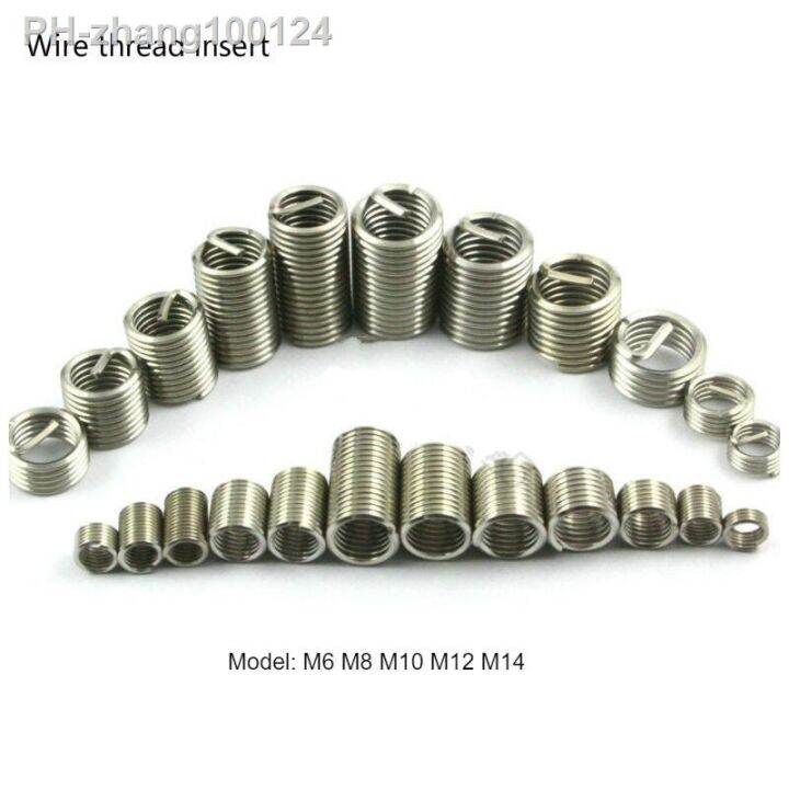 10pcs-stainless-steel-304-coiled-wire-threaded-inserts-m6-m8-m10-m12-m14-long-thread-repair-screw-insert-repair-tool