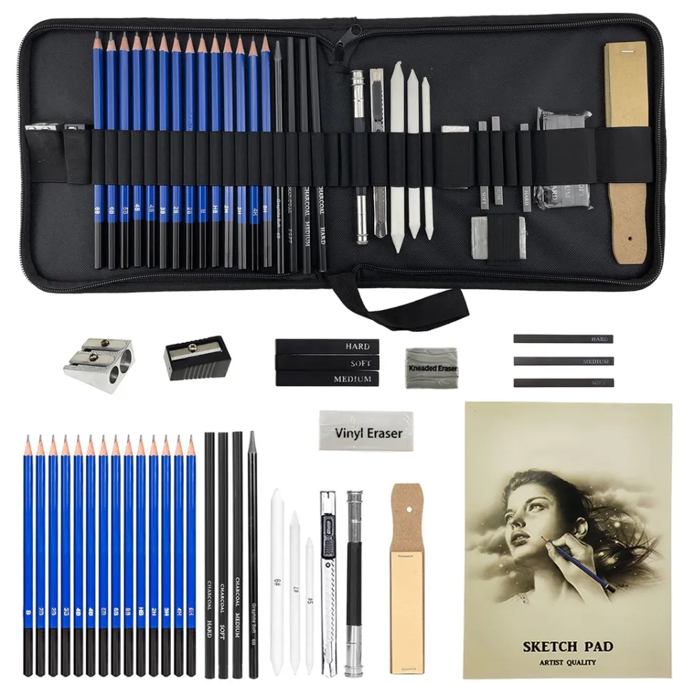 Black Wood Sketching Pencil Shading 35 Pcs Sketching And Drawing