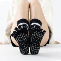 Terry Five-Toed Anti-Slip Yoga Socks/High-Quality Thickened Warm Mid-Tube Sports Socks WomenTH