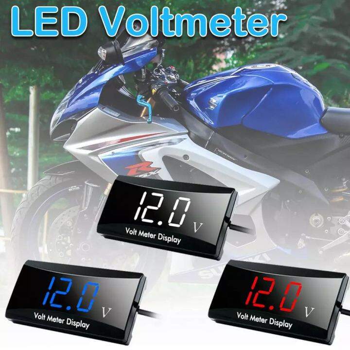 12V Waterproof Digital Voltmeter For Motorcycle/Electric Bicycle