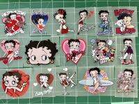 ตัวรีดการ์ตูน Betty Boop ผู้หญิงผมดำเช็กชี่  สติกเกอร์รีดติดเสื้อ