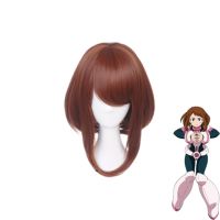 Boku ไม่มีฮีโร่ A Cademia Ochaco Uraraka คอสเพลย์ฮีโร่ของฉันสถาบันการศึกษาบอดี้สูทวิกผมฮาโลวีนเครื่องแต่งกายสำหรับผู้หญิงเด็ก