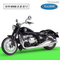 ? โมเดลรถ ของขวัญสำหรับเด็ก WELLY 1:18 BMW R18 ครุยเซอร์เครื่องจักรกลหนักแบบจำลองโลหะผสมสำเร็จรูปรถจักรยานยนต์