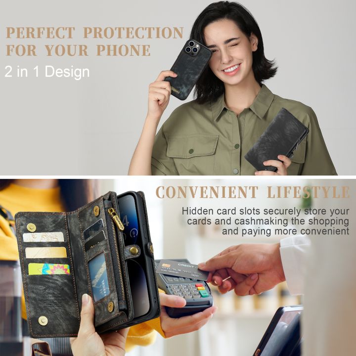 shine-electron-เคสโทรศัพท์แบบกระเป๋าสตางค์มีซิปแม่เหล็กที่ถอดออกได้สำหรับ-iphone-13-12-mini-14-11-pro-xs-max-xr-x-7-8-plus-ปกหนังฝาพับกระเป๋าเก็บบัตร