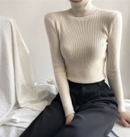 Stretch Turtleneck Sweaters Women Pullover New Clothes Women Fashion  Spring Solid Knit Sweaters Korean Top Striped Shirt