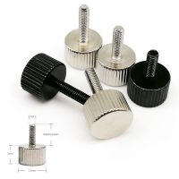 10pcs DIY Black Silver M3x6/8/10/12mm Carbon Steel Round Head PC Computer Case Cover Hand Tighten Thumbscrew Thumb Bolt Screw