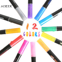 12 Marker Pen for Highlight Painting Kit for Painting Rocks Pebbles Glass Water Based Waterproof Acrylic Paint Pen FC