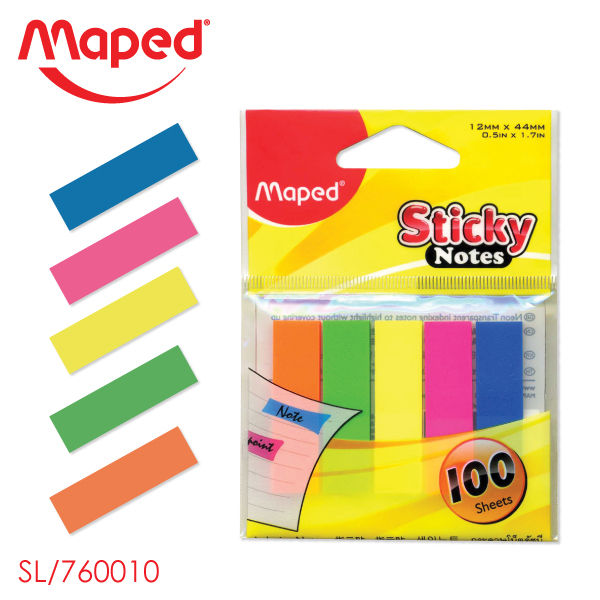 Maped (มาเพ็ด)สติ๊กโน๊ตไฮไลท์ 5 สี สีสันสดใส ลอกง่าย ไม่ทิ้งคราบกาว รหัส SL/760010