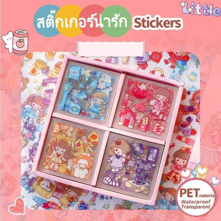 100PCS Korean Cute Waterproof Sticker Set Transparent Stationary