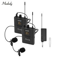 UHF Wireless Microphone System with Microphone Body-pack Transmitter and Receiver 6.35mm Plug with 3.5mm Adapter Projector Mounts