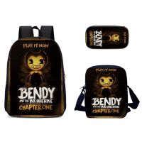 * Bendy Three-Piece Backpack Bandy Game Peripheral Composite Bag Backpack Bag, Pen Bag Of Students