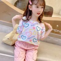 【Candy style】 พร้อมส่ง เสื้อยืดแขนสั้น คอกลม ผ้าฝ้ายแท้ พิมพ์ลายการ์ตูนน่ารัก เข้ากับทุกการแต่งกาย แฟชั่นฤดูร้อน สไตล์เกาหลี สําหรับเด็กผู้หญิง