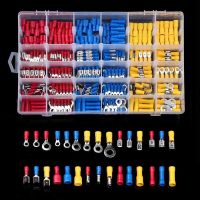 480pcs Female Male Spade Crimp Terminals Insulated Electrical Wire Connectors Ring Bullet Piggyback Cold-Pressure Assorted Kits