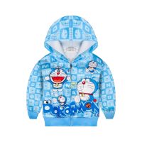 Doraemon เสื้อโค้ทมีฮู้ดสำหรับเด็ก,เสื้อกันลมพิมพ์ลายการ์ตูนเสื้อแจ็คเก็ตมีฮู้ดเสื้อผ้าเด็กสำหรับฤดูใบไม้ผลิและฤดูใบไม้ร่วงปี39086