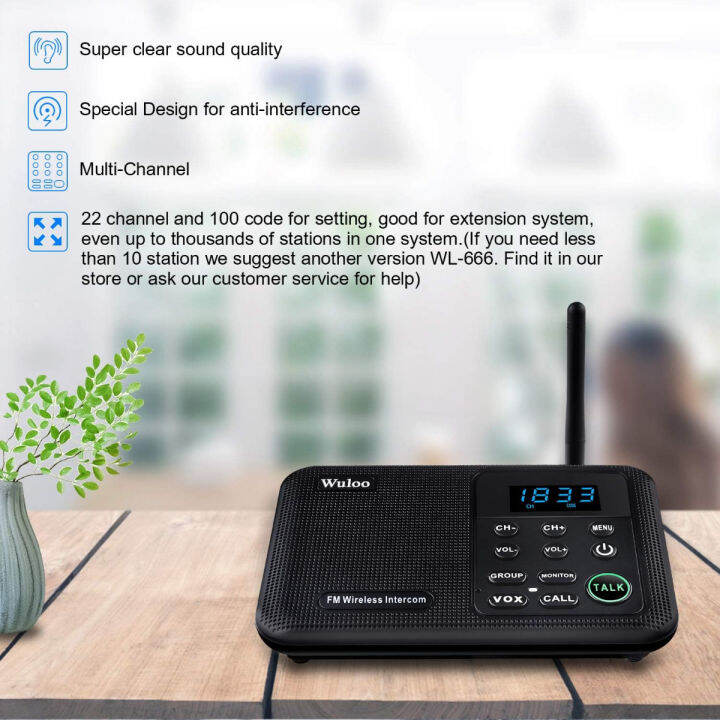 wuloo-intercoms-wireless-for-home-1-mile-range-22-channel-100-digital-code-display-screen-wireless-intercom-system-for-home-house-business-office-room-to-room-intercom-communication-6-packs-black-6-pa