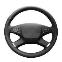 Hand-stitched Black PU Artificial Leather Car Steering Wheel Cover for Mercedes Benz E-Class W212 2009 2010 2011 2012