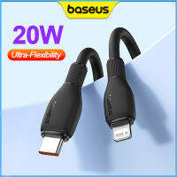 Baseus สายเคเบิล USB C สำหรับ IP 14 13 12 11 Pro XS 20W สายชาร์จเร็วชนิด C กับสายไฟวันที่ให้แสงสว่าง