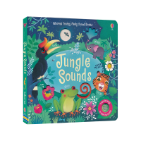 Usborne touch feely sound books jungle sounds childrens touch perception Book cardboard Sound Book Understanding the sounds of jungle animals English original imported childrens books