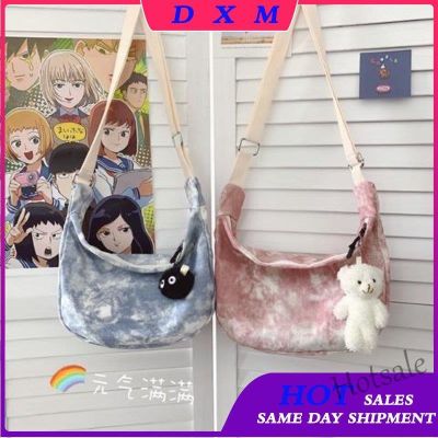 【hot sale】☄℡ C16 ins Japanese Harajuku style personality tie-dye tote bag female canvas shoulder bag girl student ulzzang messenger bag