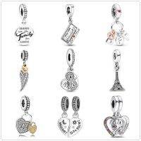 The new Eiffel Tower Nostalgic cassette magic lamp fit the original Pandora Charm Silver 925 bracelet with DIY womens jewelry