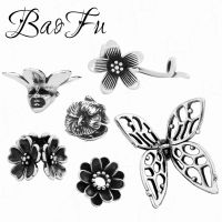 BaoFu Genuine 925 Sterling Silver Beaded Shiny Butterfly Hollow Skull Lotus Beads Suitable for Bracelet DIY Ladies Jewelry