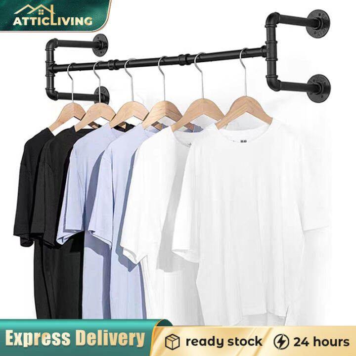 ATTICLIVINGWall Clothing Rack Metal Hanger Detachable WallMounted