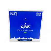 LINK สาย LAN สายแลน CAT6 ภายในอาคาร ยาว 100 เมตร รุ่น LINK CAT6 (US-9106A-1) (ภายใน) 250MHz  w/Cross Filler, CM 100 เมตร (ภายใน)