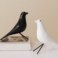 Nordic Wooden Color Painting Bird Figurines Home Living Room Sculpture Bar Coffee Wine Cabinet Soft Art Decoration Gift