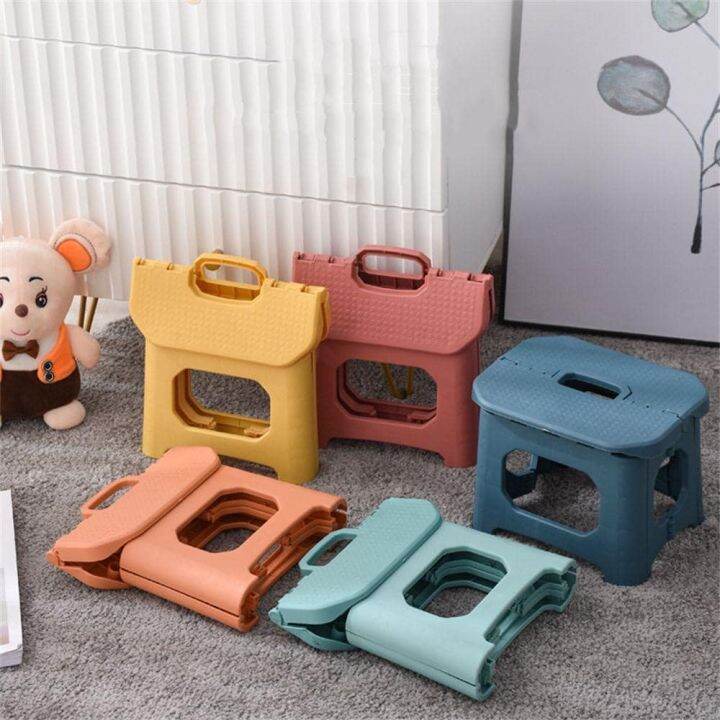 Thicken portable small folding plastic stool/step stool Lazada PH