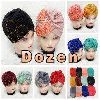 【YF】 Wholesale 12 pieces Order African Muslim Women Headwear Applique Hat Fashion Temperament Versatile Dubai Headdress