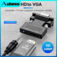 Portable Vga To Hd Adapter Ultra-small With Audio HDMI-compatible Female To Vga Male Converter For Pc Laptop To Hdtv Projector Adapters