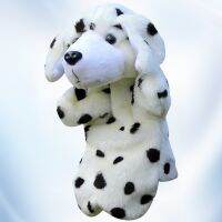 {Unknown Store} Dalmatians ถุงมือสุนัขสีเหลืองขนาดใหญ่,ถุงมือสัตว์สำหรับเด็กทารกของเล่นหุ่นชักมือเด็กยัดไส้