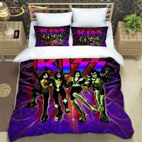 【hot】卐◕✢ KISS Band Pattern Print Three Piece Set Fashion Article Children or Adults for Beds Quilt Covers Pillowcases