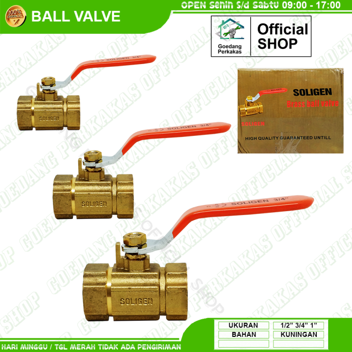 Ball Valve Kuningan Ukuran Soligen Stop Kran Drat Dalam Lazada Indonesia