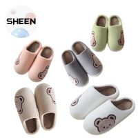 SHEEN : Slipper Shoes รองเท้าแตะใส่ในบ้าน ปักลายน้องหมี วัสดุเนื้อผ้ากำมะหยี่ ใส่สบาย สัมผัสนุ่มนิ่ม