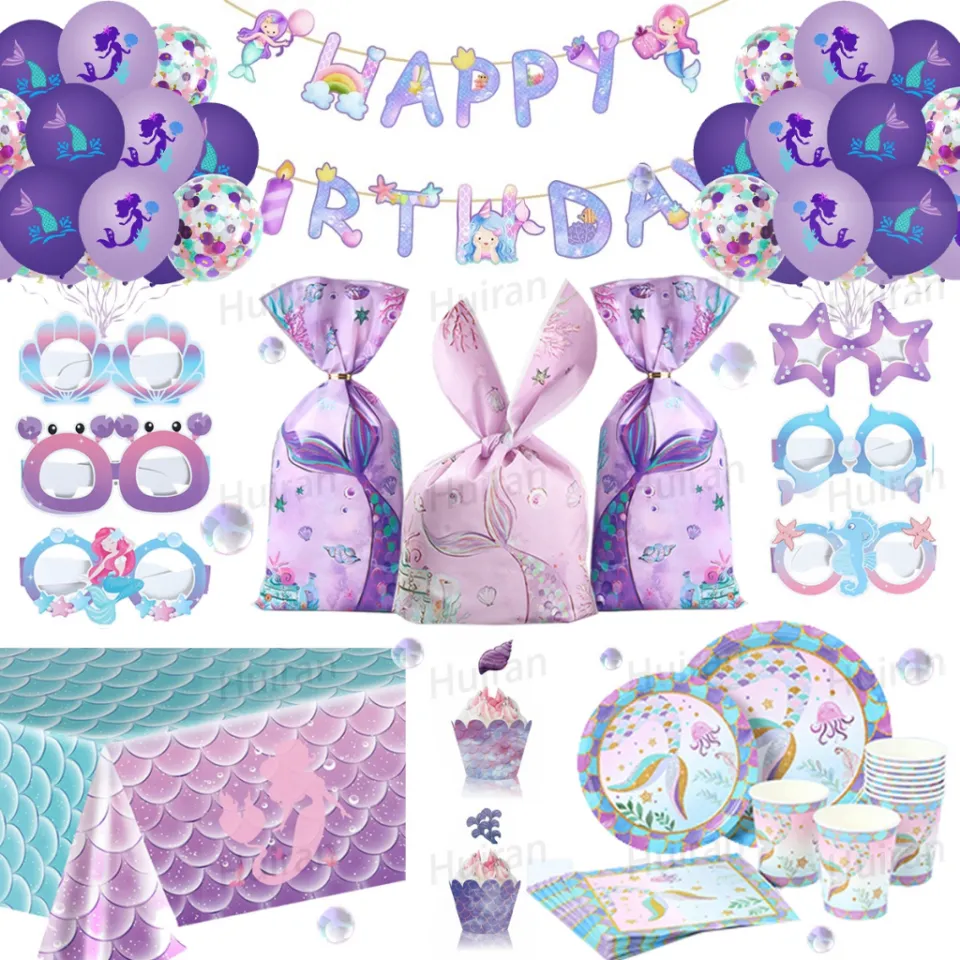 Tie Dye Birthday Party Supplies Tableware Set for 16 with Tablecloth, Size: 70.8