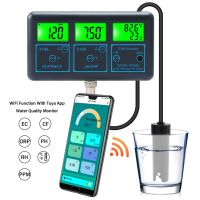 WiFi Tuya Smart Monitor Fish Tank Aquarium SPA Pool Online Water Quality Meter PH ORP EC PPM CF Humidity TEMP Tester ATC