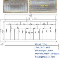1ชิ้นเลนส์เฟรแนลแสง Hdpe ร่างกายมนุษย์ตัวเหนี่ยวนำอินฟาเรดเลนส์โฟกัส Pir ความยาว25มม. 23มม. Distance15m ตรวจจับระยะไกล16ม.