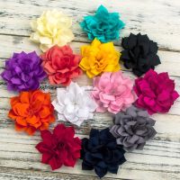 【CW】 10pcs/lot 3.6 quot; 13Colors Hair Double-Layer Flowers Kids Accessories Fabric Headbands